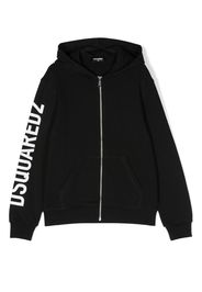 Dsquared2 Kids logo-print zip-up hoodie - Nero