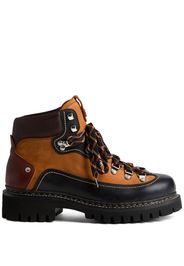 Dsquared2 panelled leather hiking boots - Marrone