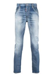 Dsquared2 logo-appliqué straight-leg jeans - Blu