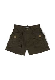 Dsquared2 Kids logo-plaque stretch-cotton shorts - Verde