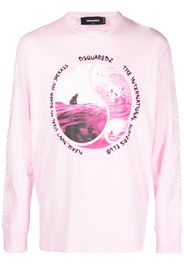 Dsquared2 graphic-print cotton sweatshirt - Rosa