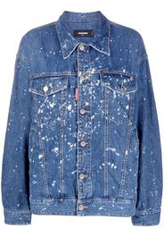 Dsquared2 splatter-detail denim jacket - Blu