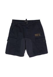 Dsquared2 Kids logo-print contrast-panel cargo shorts - Blu