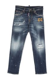 Dsquared2 Kids Jeans dritti con stampa - Blu