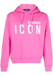 Dsquared2 Icon-print cotton hoodie - Rosa