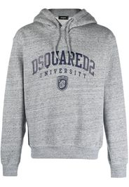 Dsquared2 logo-print mélange-effect hoodie - Grigio