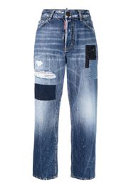 Dsquared2 paint-splatter straight-leg jeans - Blu