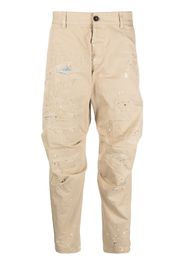 Dsquared2 distressed-effect cotton cropped trousers - Toni neutri