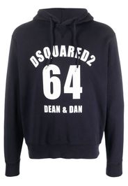 Dsquared2 logo-print cotton hoodie - Blu