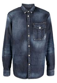 Dsquared2 Camicia denim con placca logo - Blu