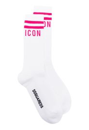 Dsquared2 intarsia-knit logo ribbed socks - Bianco