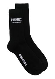 Dsquared2 intarsia-knit logo ribbed socks - Nero