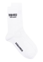 Dsquared2 intarsia-knit logo ankle socks - Bianco