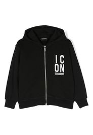 Dsquared2 Kids Icon logo-print zip-up cotton hoodie - Nero