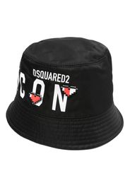 Dsquared2 Cappello bucket con stampa - Nero