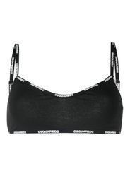 Dsquared2 logo-print stretch-cotton bralette - Nero