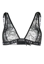 Dsquared2 Icon lace triangle bra - Nero