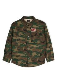 Dsquared2 Kids camouflage-pattern logo-patch shirt - Verde