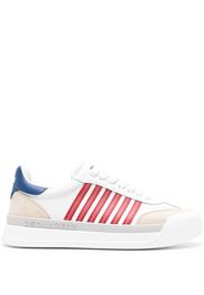 Dsquared2 striped lace-up leather sneakers - Bianco