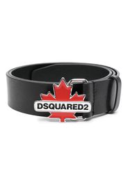 Dsquared2 logo-plaque calf leather belt - Nero