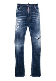 Dsquared2 Dark Ripped Cast Wash Bro straight-leg jeans - Blu