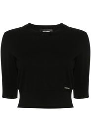 Dsquared2 cropped fine-knit top - Nero