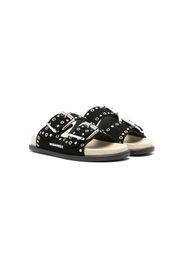 Dsquared2 Kids stud-embellished suede slides - Nero