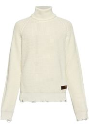 Dsquared2 logo-patch roll-neck knitted jumper - Bianco