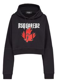 Dsquared2 Felpa Maple Leaf con cappuccio - Nero