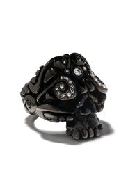 black rhodium skull ring