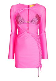 Dundas lace-up mini dress - Rosa