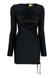 Dundas lace-up mini dress - Nero