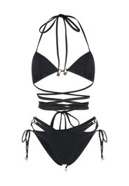 Dundas wrap-around tie-fastening bikini set - Nero