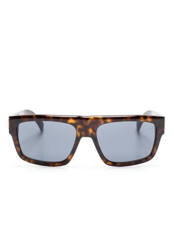 Dunhill tortoiseshell-effect rectangle-frame sunglasses - Marrone