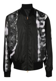 Dunhill graphic-print detail bomber jacket - Nero