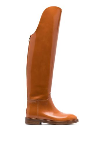 Durazzi Milano zipped knee-length boots - Marrone