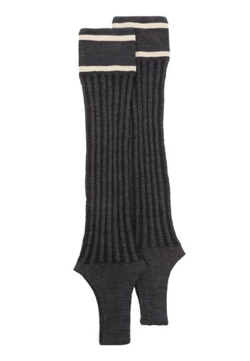 Durazzi Milano fingerless ribbed-knit gloves - Grigio