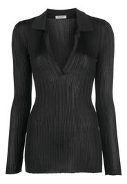 Durazzi Milano V-neck long-sleeve knitted top - Nero