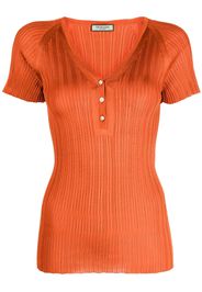 Durazzi Milano button-up ribbed knit silk top - Arancione