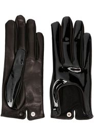 Durazzi Milano glossy-finish gloves - Nero