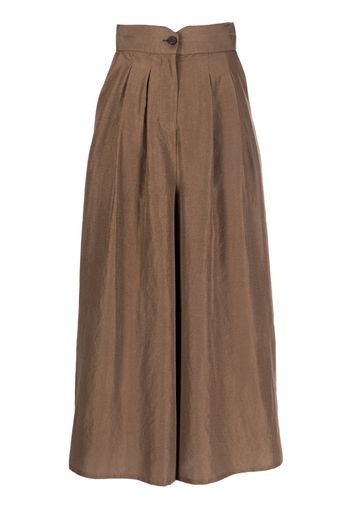 Dusan notched-waist silk palazzo pants - Marrone