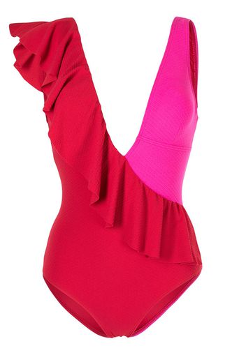 Duskii Costume intero bicolore Claire - Rosso