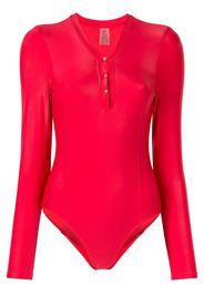 long-sleeved buttoned swimsuit