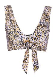 Duskii Top leopardato con scollo a V - Multicolore