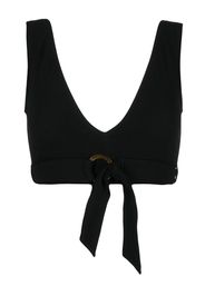 Duskii Top bikini a coste con scollo a V - Nero