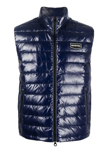 Duvetica logo-patch quilted gilet - Blu