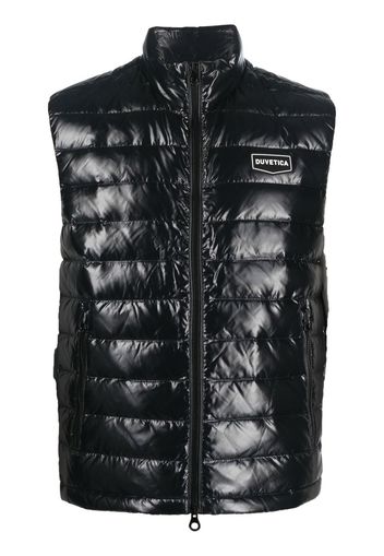 Duvetica logo-patch quilted down gilet - Nero