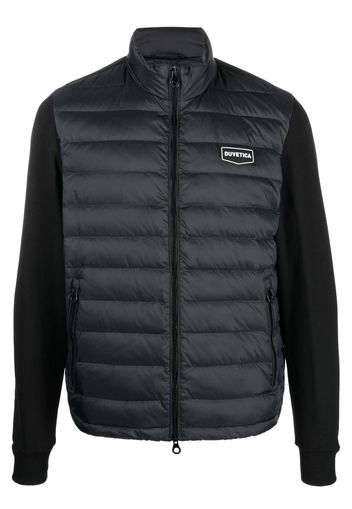 Duvetica embroidered logo quilted puffer jacket - Nero