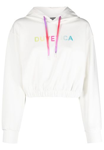 Duvetica logo-print cropped hoodie - Toni neutri