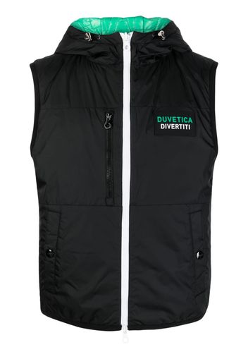 Duvetica Gilet reversibile con applicazione logo - Nero